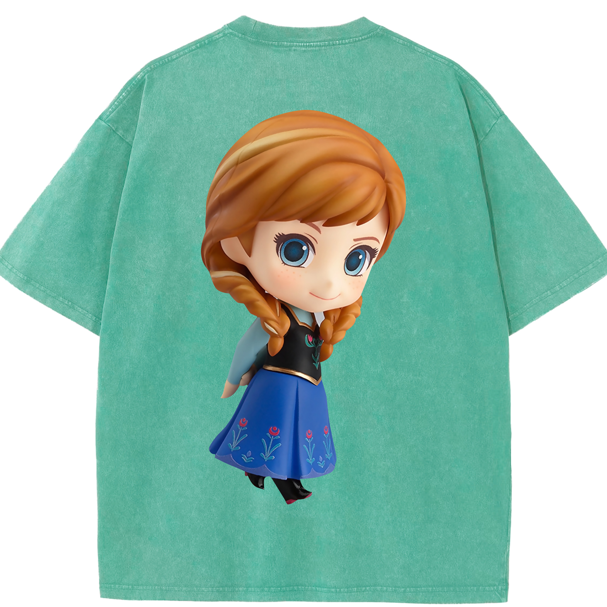 （画像用） アナと雪の女王 アンナ エルサ Frozen Anna Elsa 綿100% ヴィンテージ風 半袖Tシャツ（背面プリント）